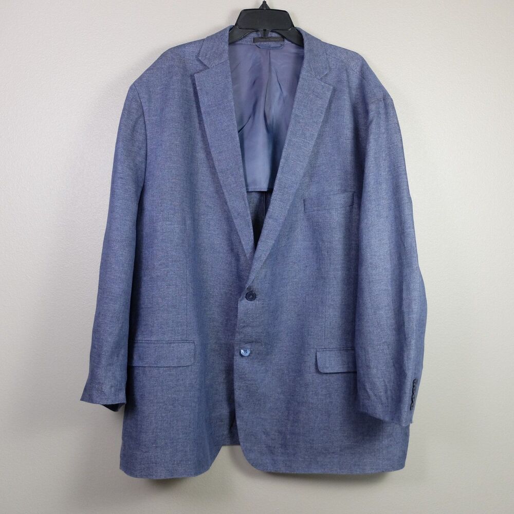 Lauren Ralph Lauren Blue Linen Westport Big & Tall  Sport Coat
